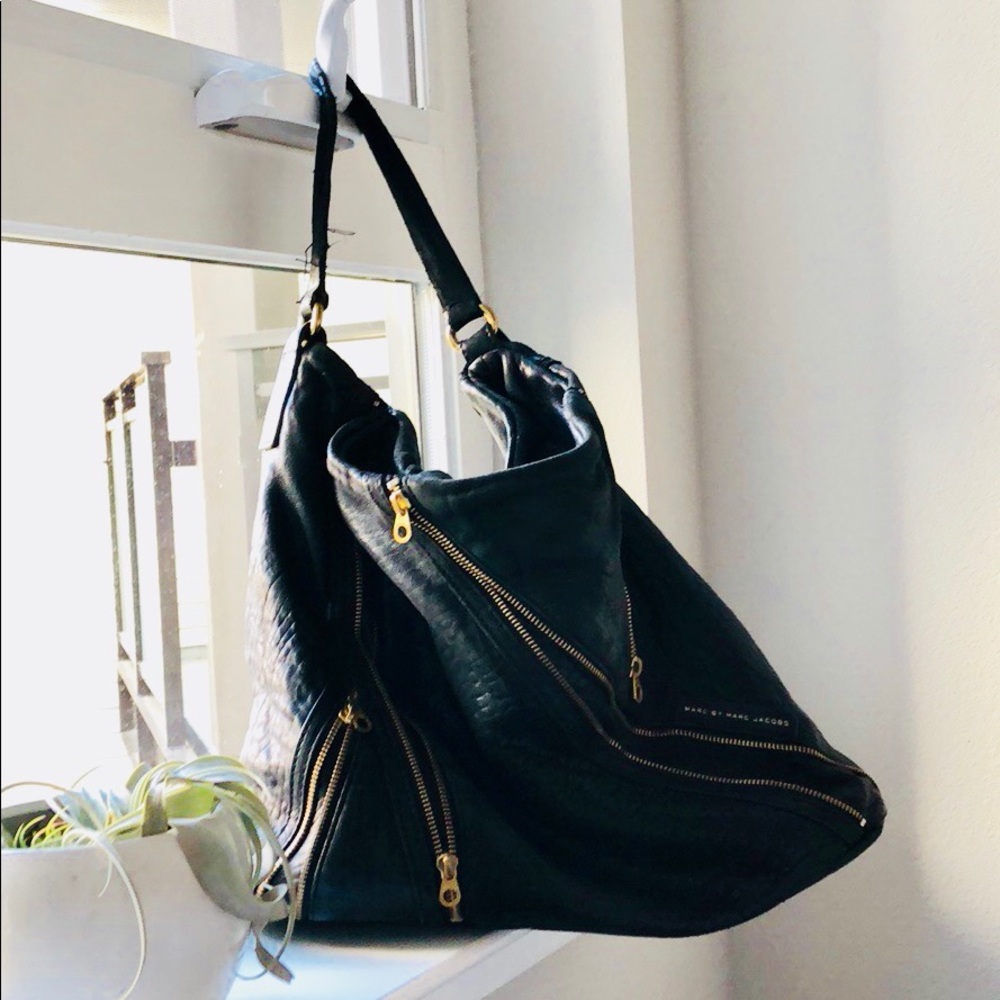 Marc Jacobs large black multi-zip purse